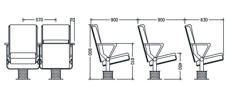 Lecture hall chair| Auditorium chair